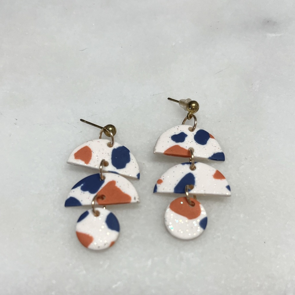 Hand made clay earrings